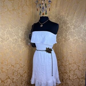 ✨Vintage Y2K Boho Ruffle Strapless Dress✨